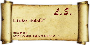 Lisko Sebő névjegykártya